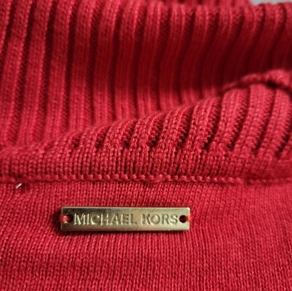 Michael Michael Kors - Red,Cowl Neck, Fringed Sweater - Size S Valentine's Day - Picture 7 of 7
